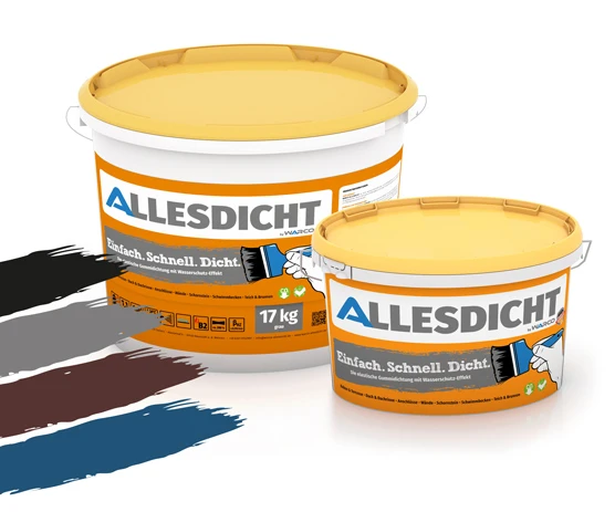 Allesdicht WARCO est un enduit universel de caoutchouc liquide, imperméable à leau, disponible dans 4 couleurs.